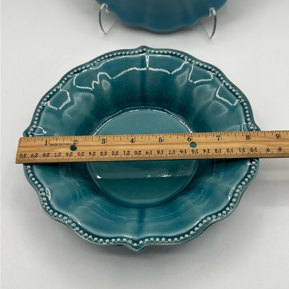 2 Blue Denim Ruffle Bowls by The Pioneer Woman. - Picture 5 of 11